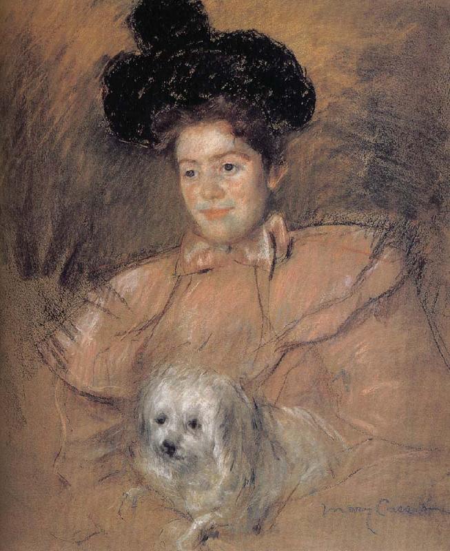 Mary Cassatt The girl holding the dog oil painting image